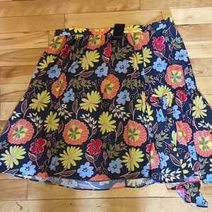 ELOQUII-Retro Floral MIDI Skirt -New w/ Tags